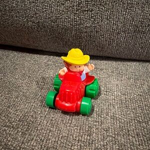 Vintage Fisher-Price Little People Toy Farmer Red Tractor McDonald’s Minature